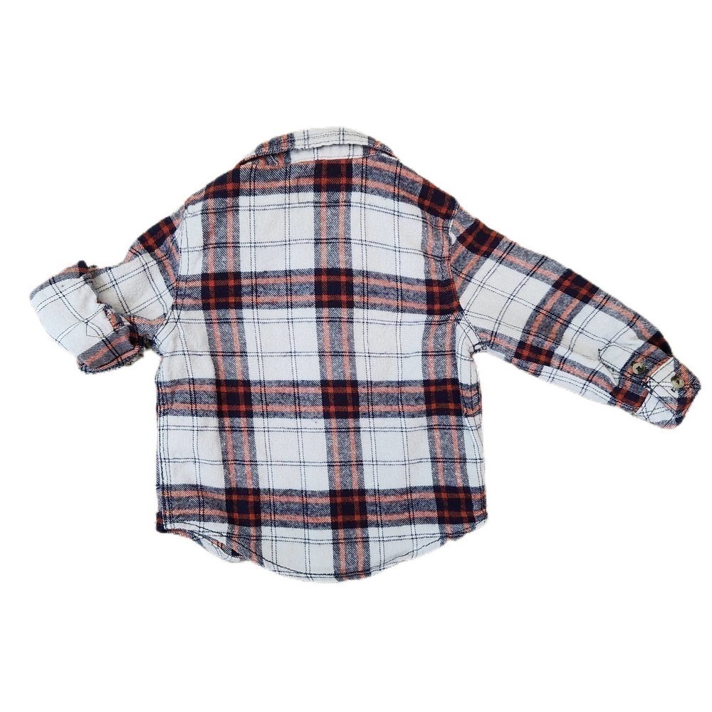 Lucky Brand Plaid Button Down Shirt Size Toddler 12 Months Red White Blue - Picture 2 of 4